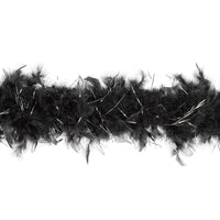 Chandelle Feather Boa - Medium Weight - Black/Silver Lurex