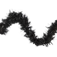 Chandelle Feather Boa - Medium Weight - Black/Silver Lurex