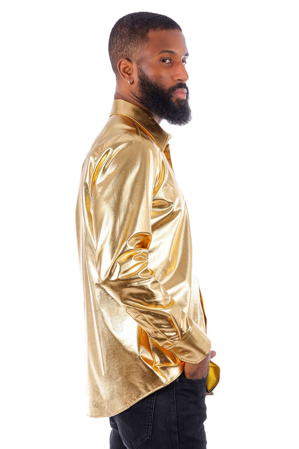 Men's Metallic Silver Shirt