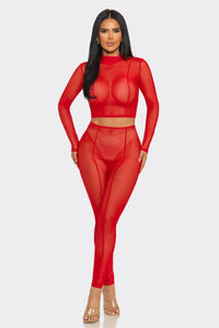 sheer mesh see-through long pants or tops