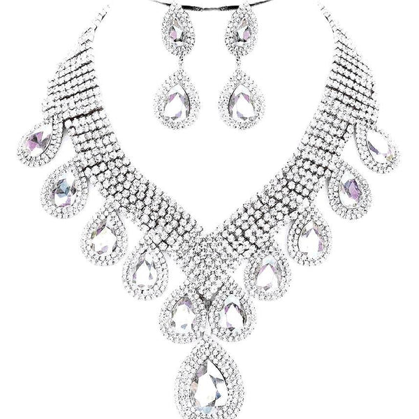 Big Chunky Rhinestone Necklace Set