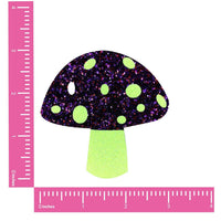 Alice Down The Rabbit Hole Yellow with Purple Glitter Blacklight Shroom Nipple Cover Pasties