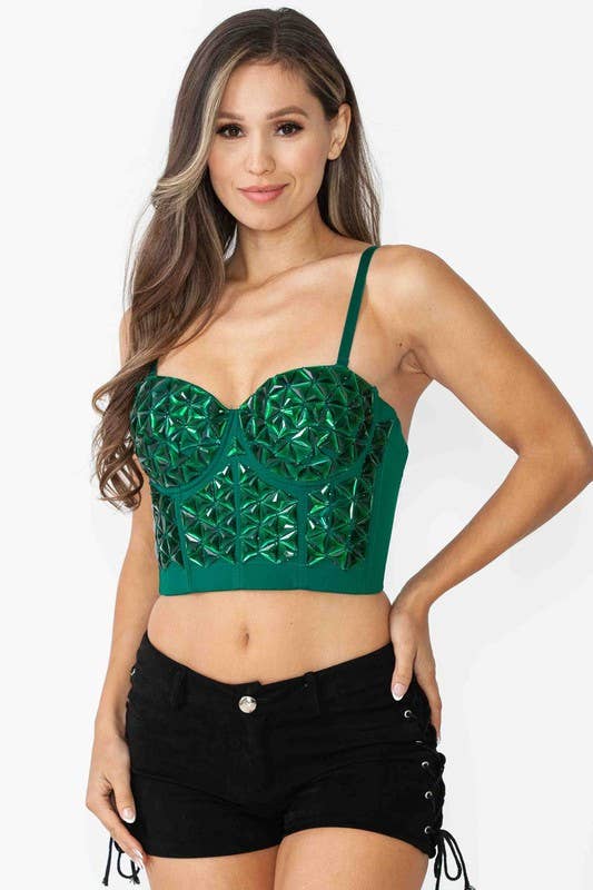 Silver black Bustier