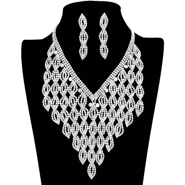 Sparkling Marquise Rhinestone Necklace Set
